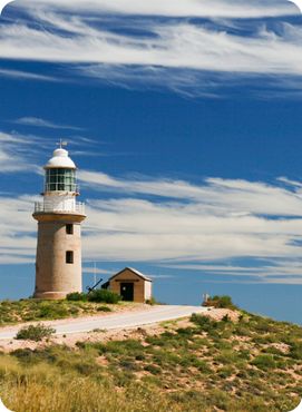 The Vlamingh Head Lighthouse sits on the northernmost tip of the Cape Range in Western Australia.