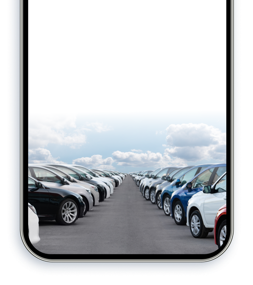 Hire cars stretching to the horizon.